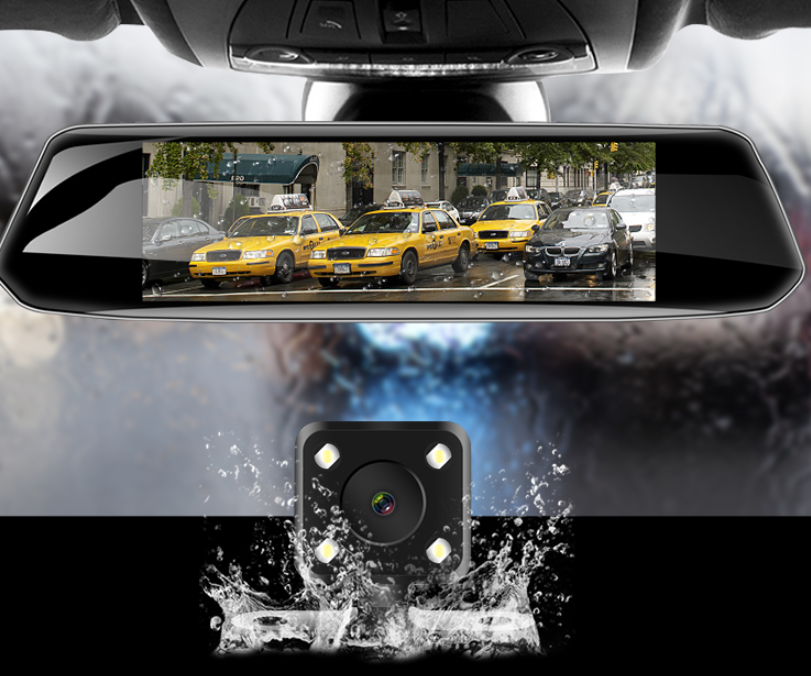 Car Video Recorder Auto Registrar Stream Mirror With Rear View Camera