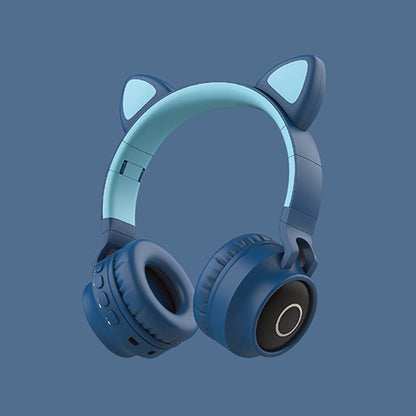 LED Light Cat Ear Headphones Wireless Bluetooth 5.0 Headset Portable Foldable Kids Headphone With Microphone Best Gift