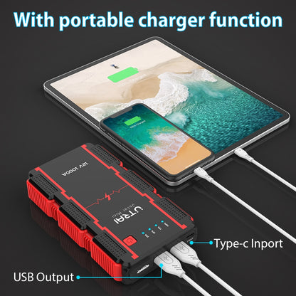 UTRAI 1000A Jump Starter Power Bank Starting Device Portable Charger Emergency Booster 12V Car Battery Jump Starter