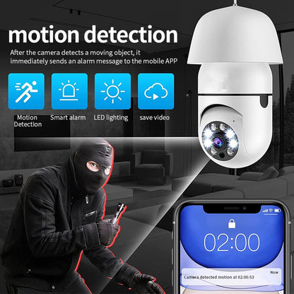 Bulb Surveillance Camera 2MP Night Vision Wireless