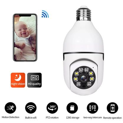 Bulb Surveillance Camera 2MP Night Vision Wireless