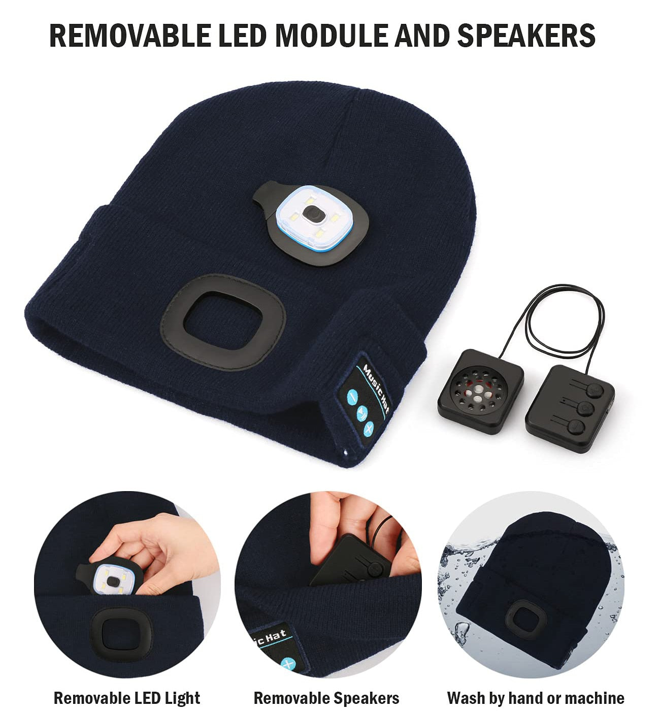 Products Bluetooth Hat with Light, Unisex